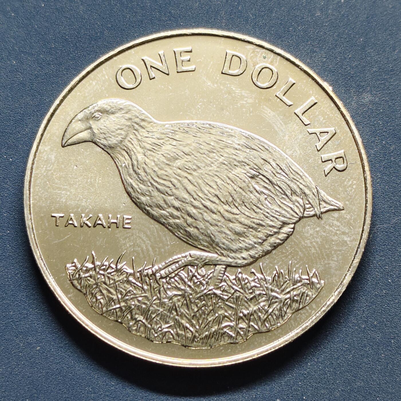 【全场包邮】纯粹捡漏拍494场 新西兰1982年1元本地鸟类系列南秧鸡克朗型纪念币