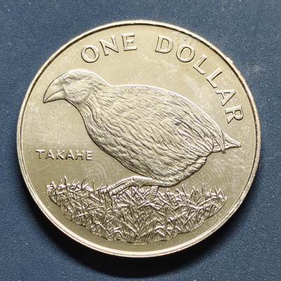 【全场包邮】纯粹捡漏拍494场 - 新西兰1982年1元本地鸟类系列南秧鸡克朗型纪念币