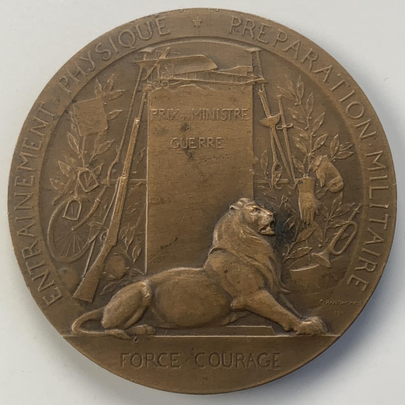 掌中浮雕-藏着的欧洲第049场 法国整军备战纪念铜章，50mm