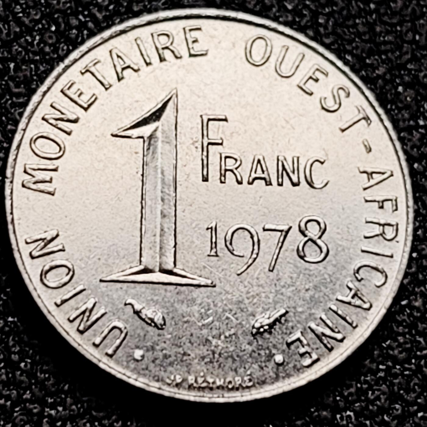 泉币菌-第168场- 精品福利场 西非1978年西非联合法郎1法郎镍币 袖珍币