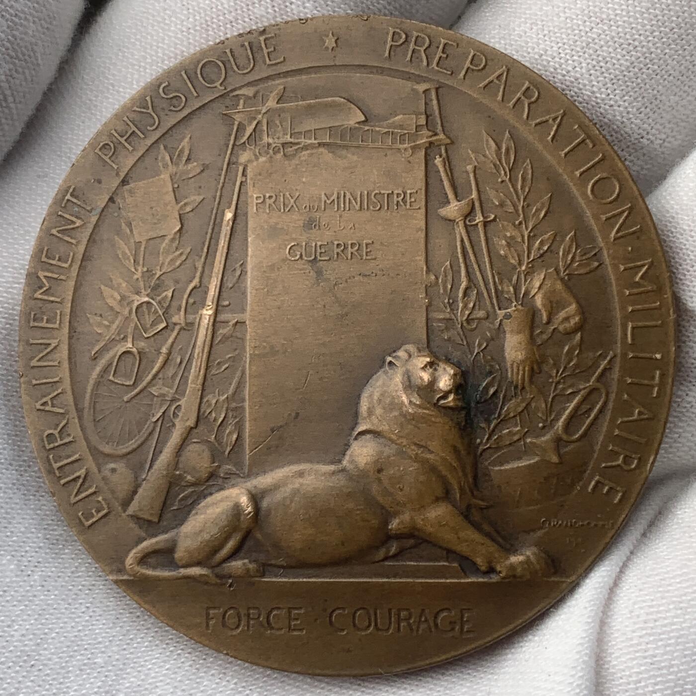 掌中浮雕-藏着的欧洲第049场 法国整军备战纪念铜章，50mm