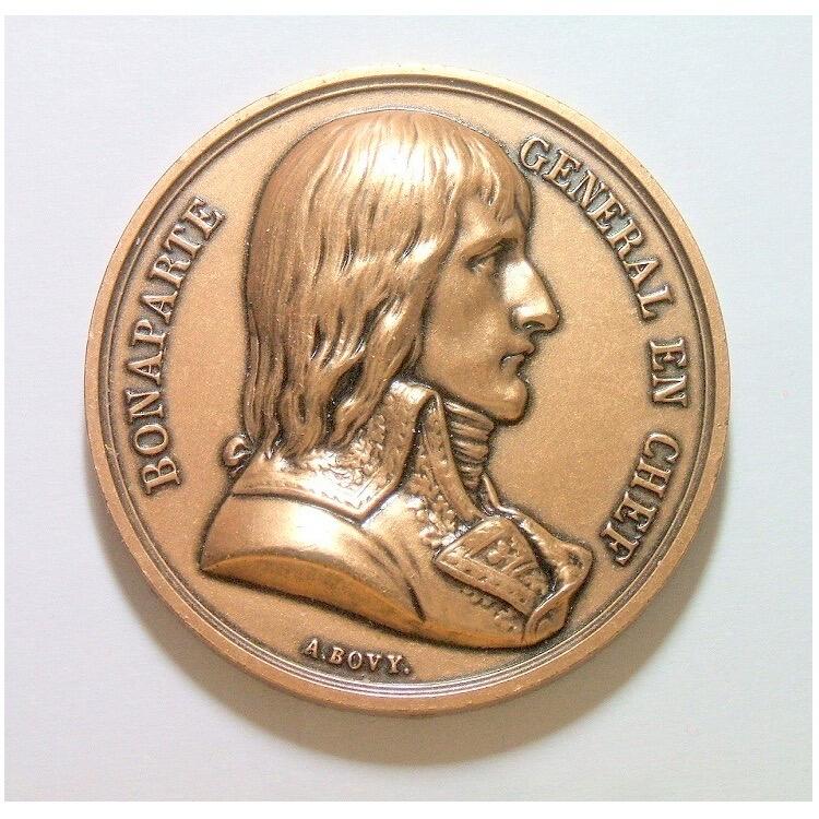 【旋风钱币】1月17日19:00准时开拍 精美欧洲币章、银币银章、第三帝国钱币等 全场包邮！ 法国纪念1798年 拿破仑远征埃及金字塔高浮雕精制大铜章 43MM