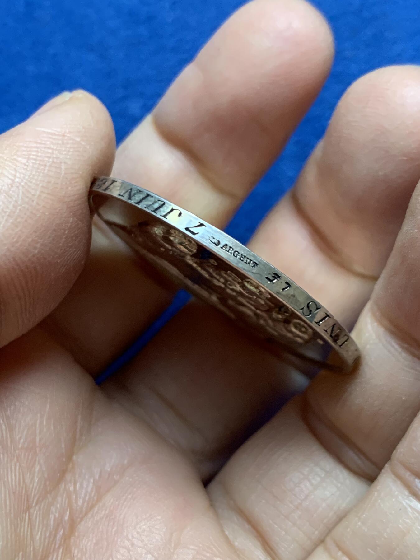 《竞宝斋》第458场 周日，周一，周二   3场连拍 （全场包邮）欢迎送拍 法国婚姻与爱情纪念银章，22.25g，36.8mm，丰饶角边铭