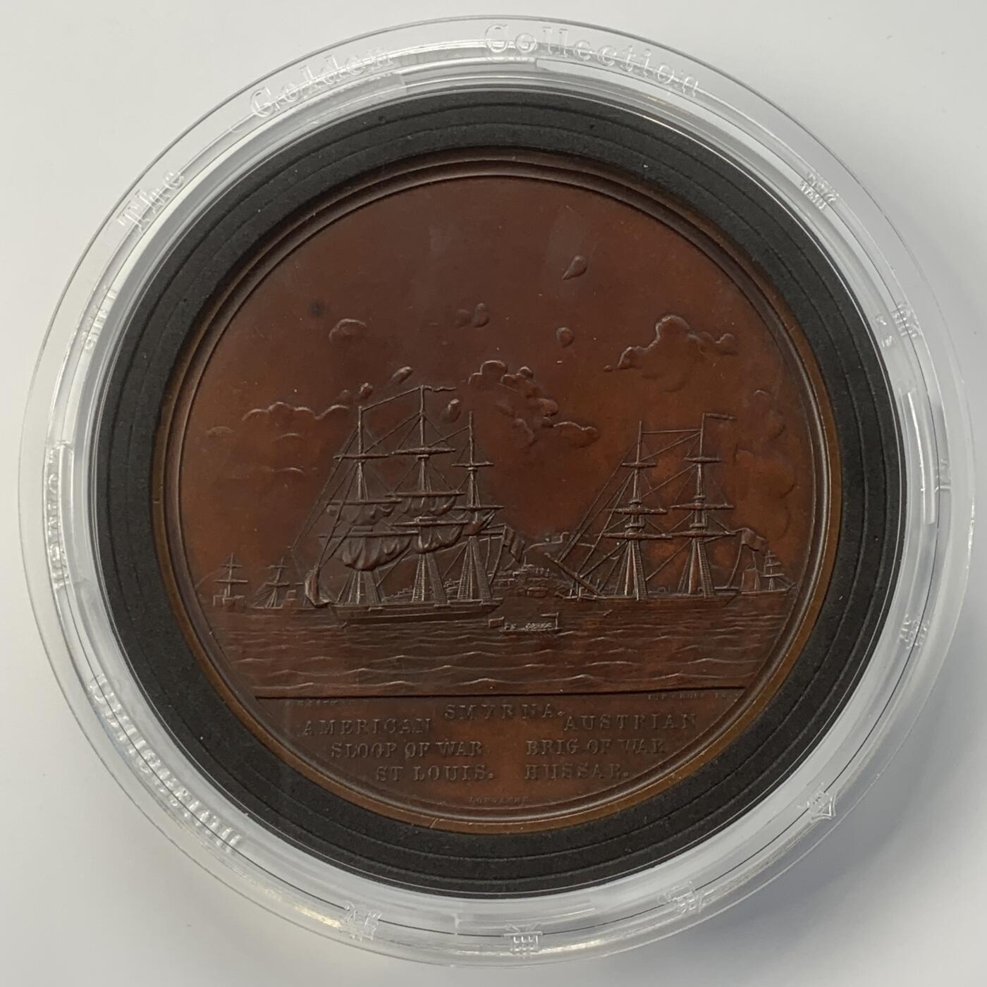 掌中浮雕-藏着的欧洲第049场 1854年邓肯·英格拉姆的营救马丁·科什塔，102mm，Peter F Cross, James B Longacre and S Eastman雕刻