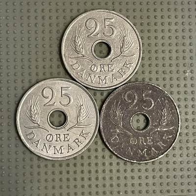 2026年第9场各国散币拍卖（总第159场） - 丹麦25欧尔3枚