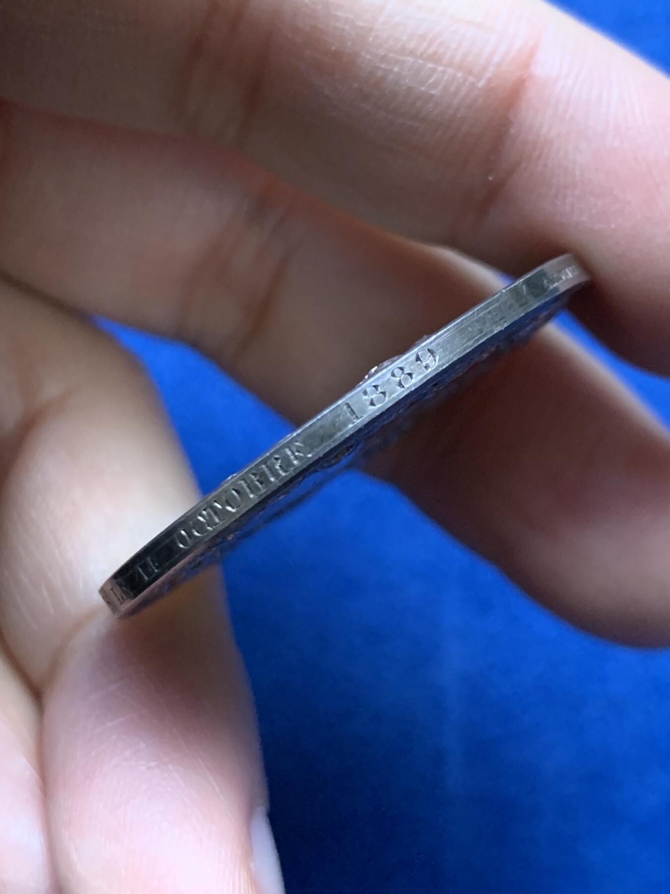 《竞宝斋》第458场 周日，周一，周二   3场连拍 （全场包邮）欢迎送拍 法国结婚纪念银章，22.06g，36.3mm，丰饶角边铭