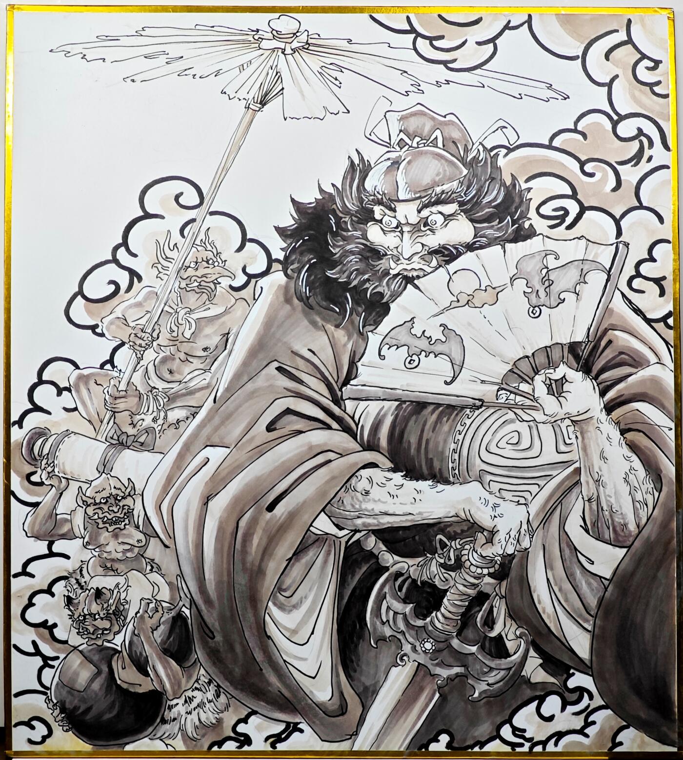 白泽拍卖卡牌手绘专场第31期（岁寒知松柏 春意已可期） 2025 嘉豪手绘画 钟馗 尺寸：23.8cm*26.7cm