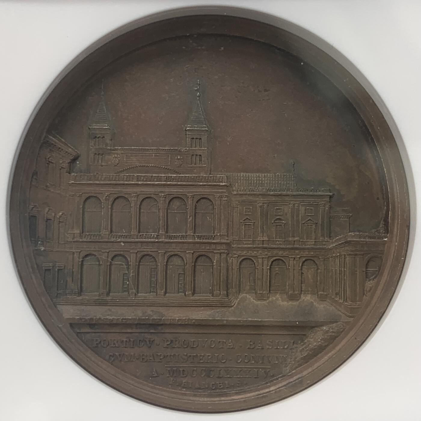 掌中浮雕-藏着的欧洲第049场 NGC MS61 ：1884年梵蒂冈教皇利奥十三世铜章，44mm