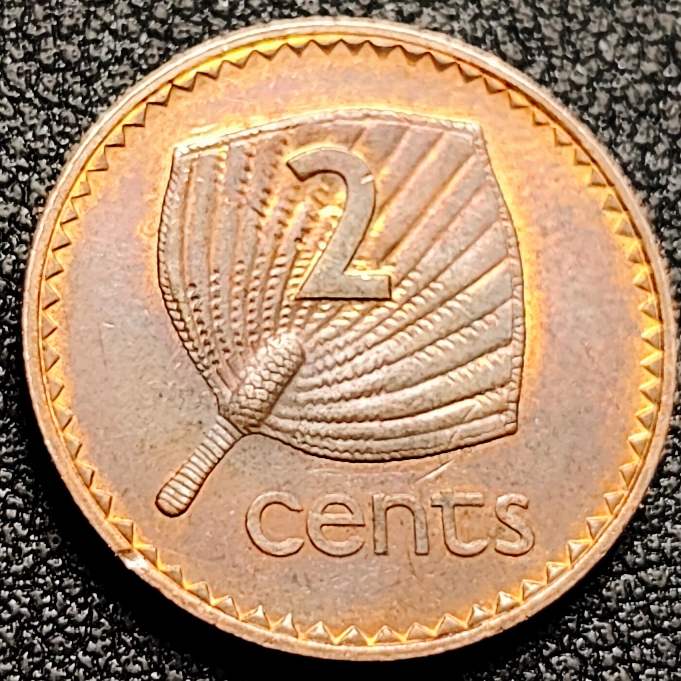 泉币菌-第168场- 精品福利场 原铜光极美 芭蕉扇 英属斐济1992年2分 铜币 中年女王 21.08毫米3.85克