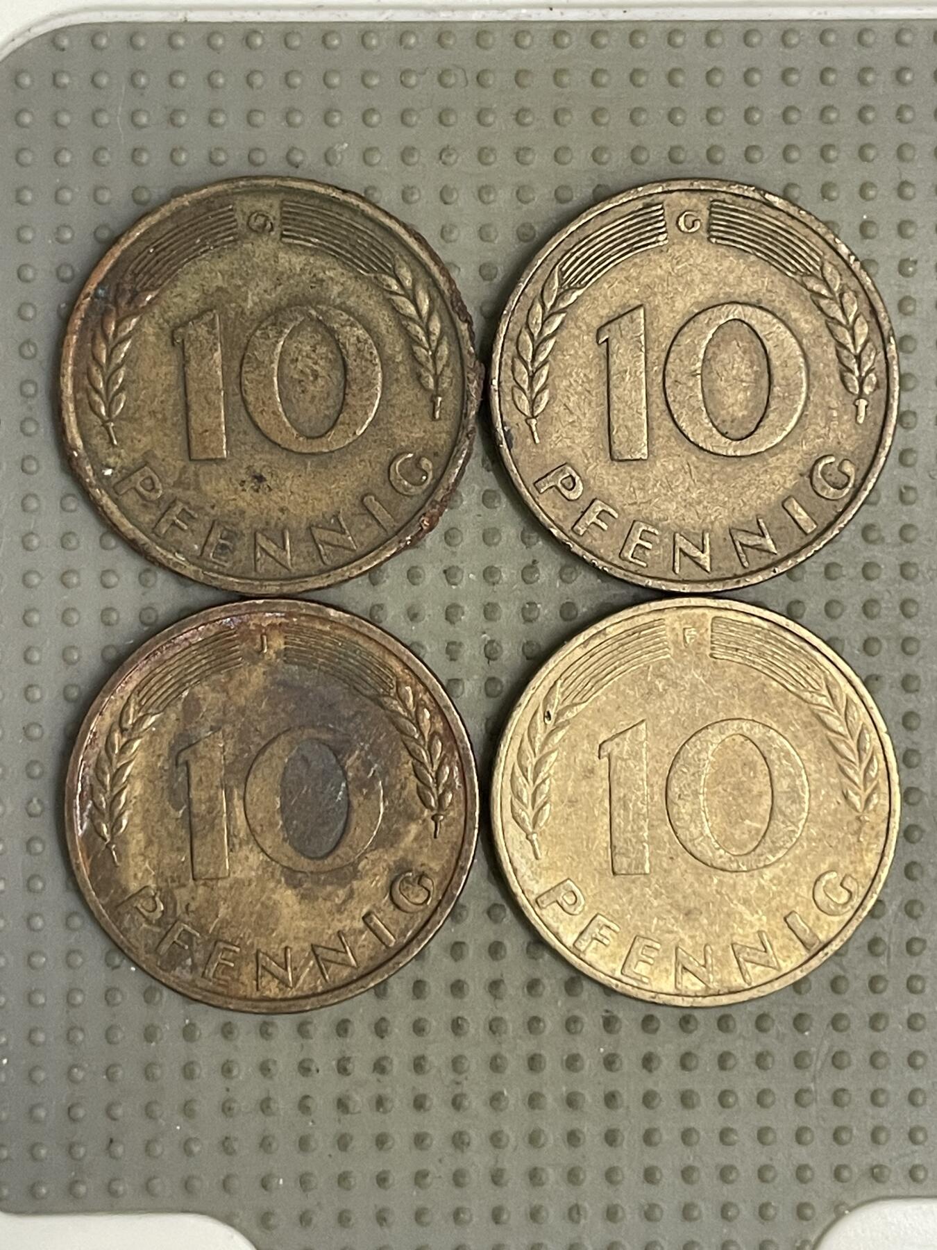 2026年第10场各国散币拍卖（总第160场）16.17两天外出，18号可以发货 德国1950年10芬尼4枚