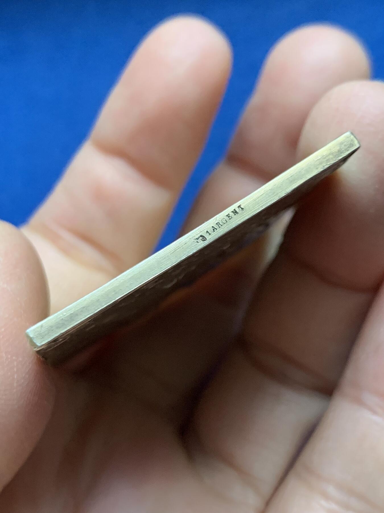 《竞宝斋》第458场 周日，周一，周二   3场连拍 （全场包邮）欢迎送拍 法国银章奖章荣誉爱国者Coq，Mattei镀金银章回家荣誉玛丽安娜方形奖章，雕刻尺寸51.2×40.2毫米，48.9克，丰饶角1银