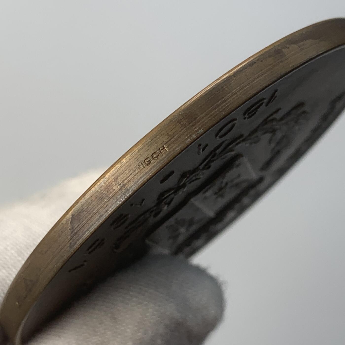 掌中浮雕-藏着的欧洲第049场 1951年比利时布鲁塞尔证券交易所150周年铜章，60mm，95g