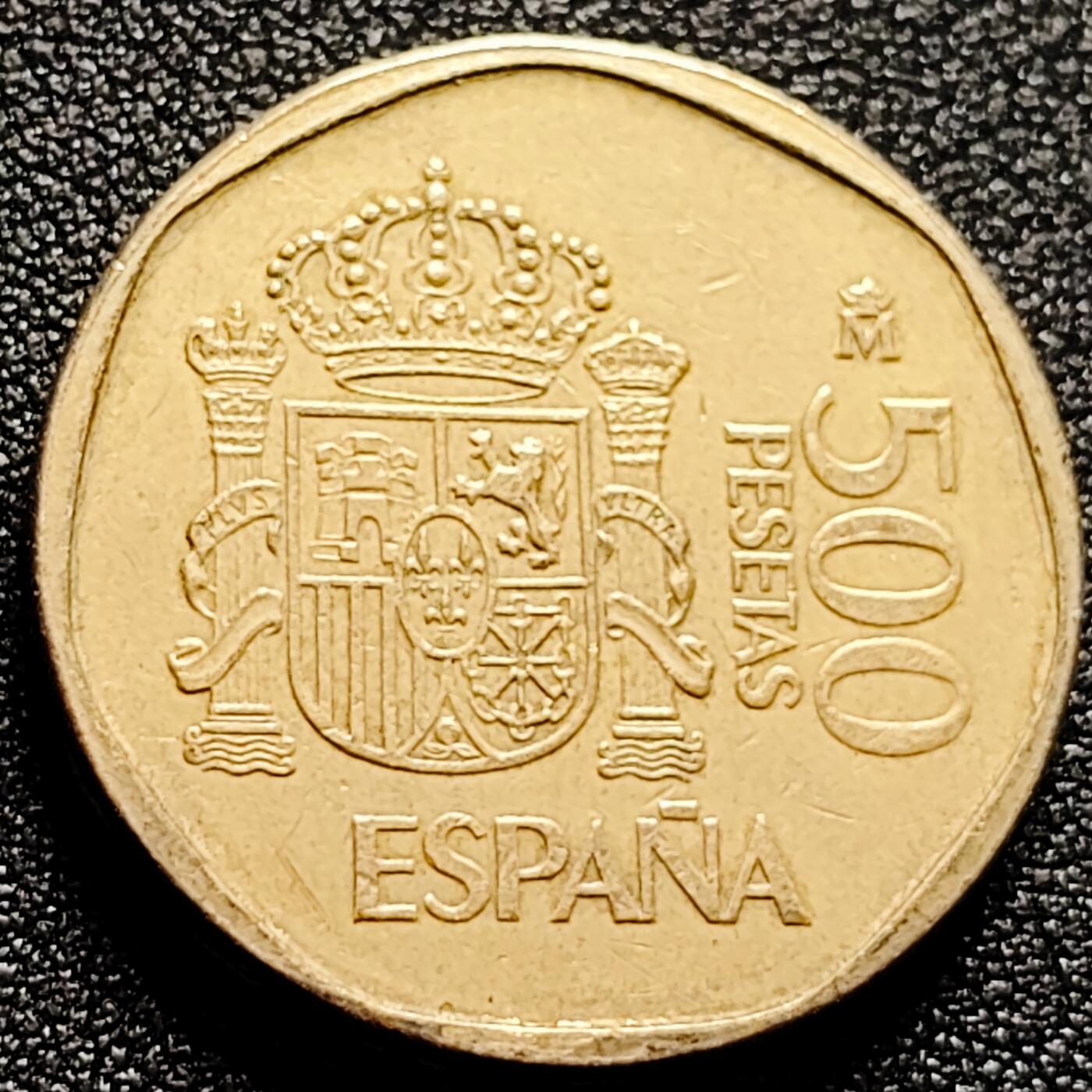 泉币菌-第168场- 精品福利场 大铜币 西班牙1987年500比塞塔铜币  卡洛斯苏菲亚夫妇 28mm 