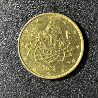 【铜匠收藏】★第136场★客户代拍 散币场，无寄存！！无佣金，30包邮。不满30元，支付5元运费。《接受代拍 代送NGC评级》 - 2002年50欧分铜币