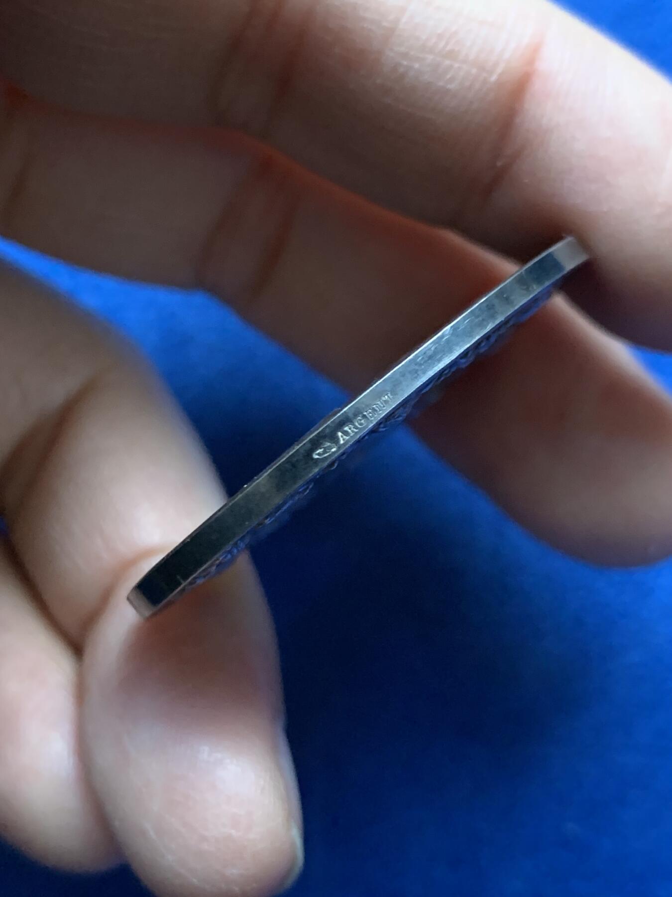 《竞宝斋》第458场 周日，周一，周二   3场连拍 （全场包邮）欢迎送拍 法国婚姻与爱情纪念银章，25.86g，39.1mm，丰饶角边铭