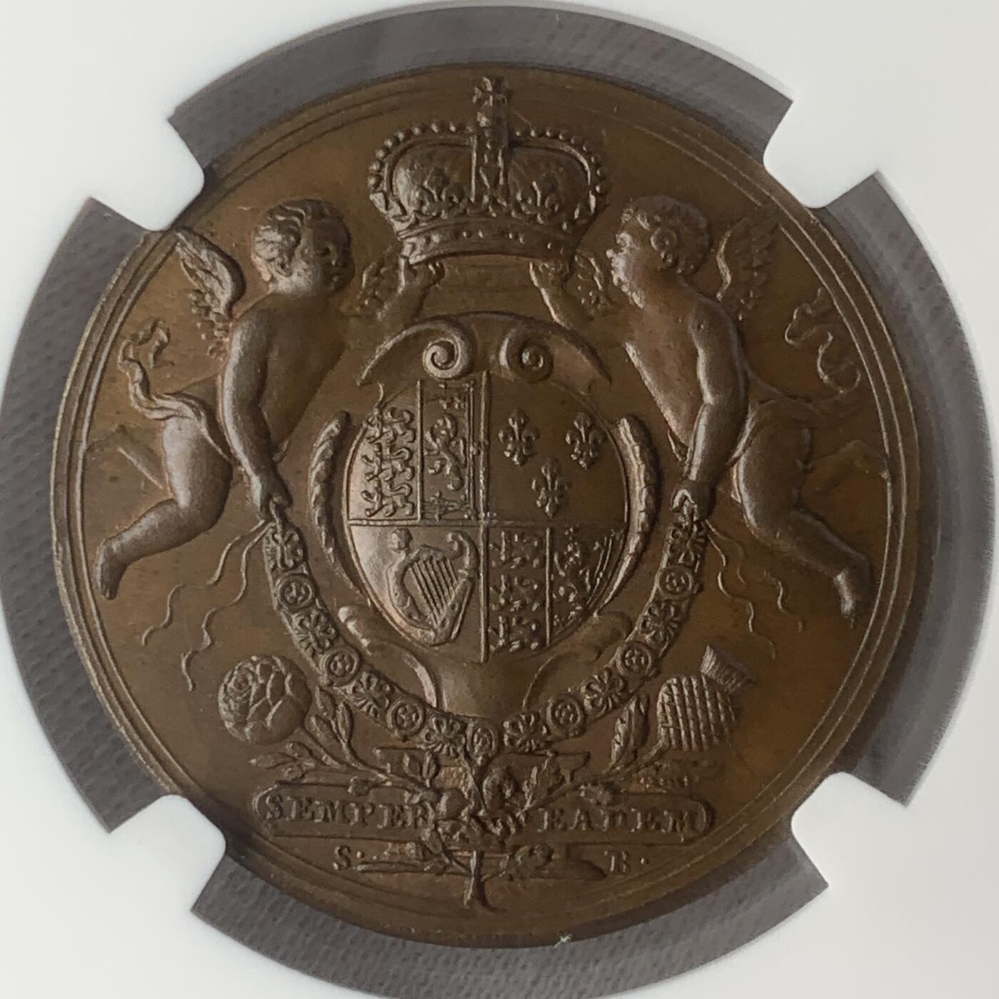 掌中浮雕-藏着的欧洲第049场 NGC MS63 ：1707年英格兰与苏格兰建立联合王国纪念铜章，35mm