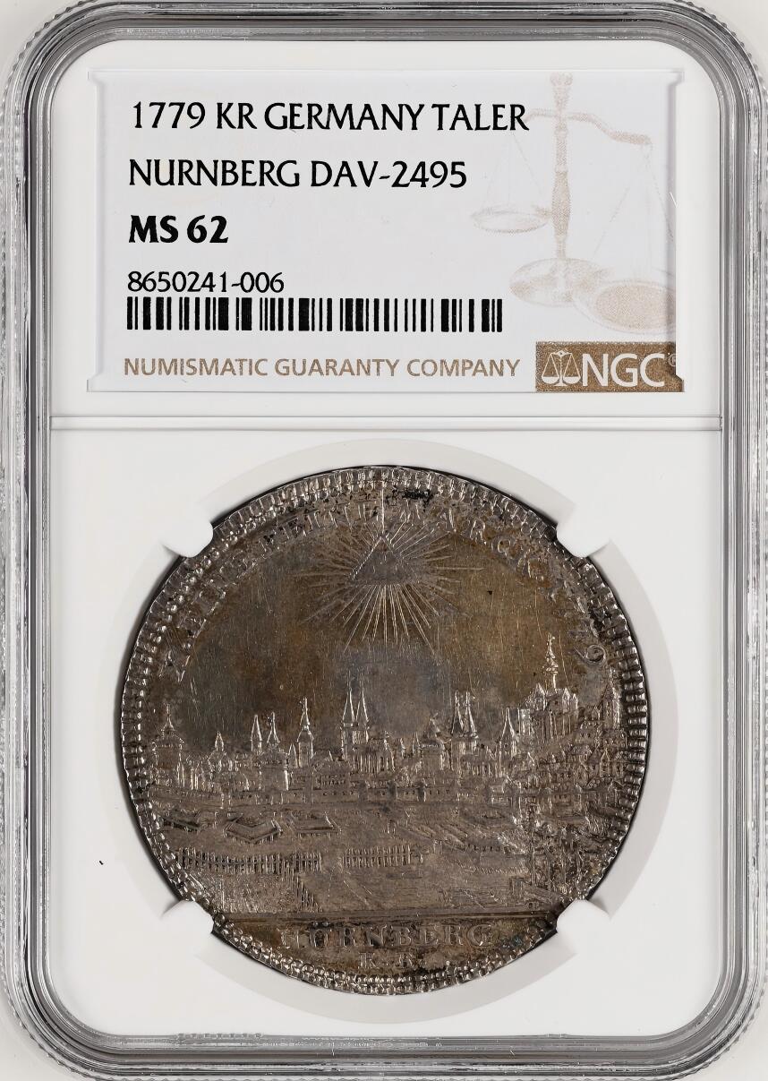 NGC-MS62 1779 德国纽伦堡城市景观泰勒银币