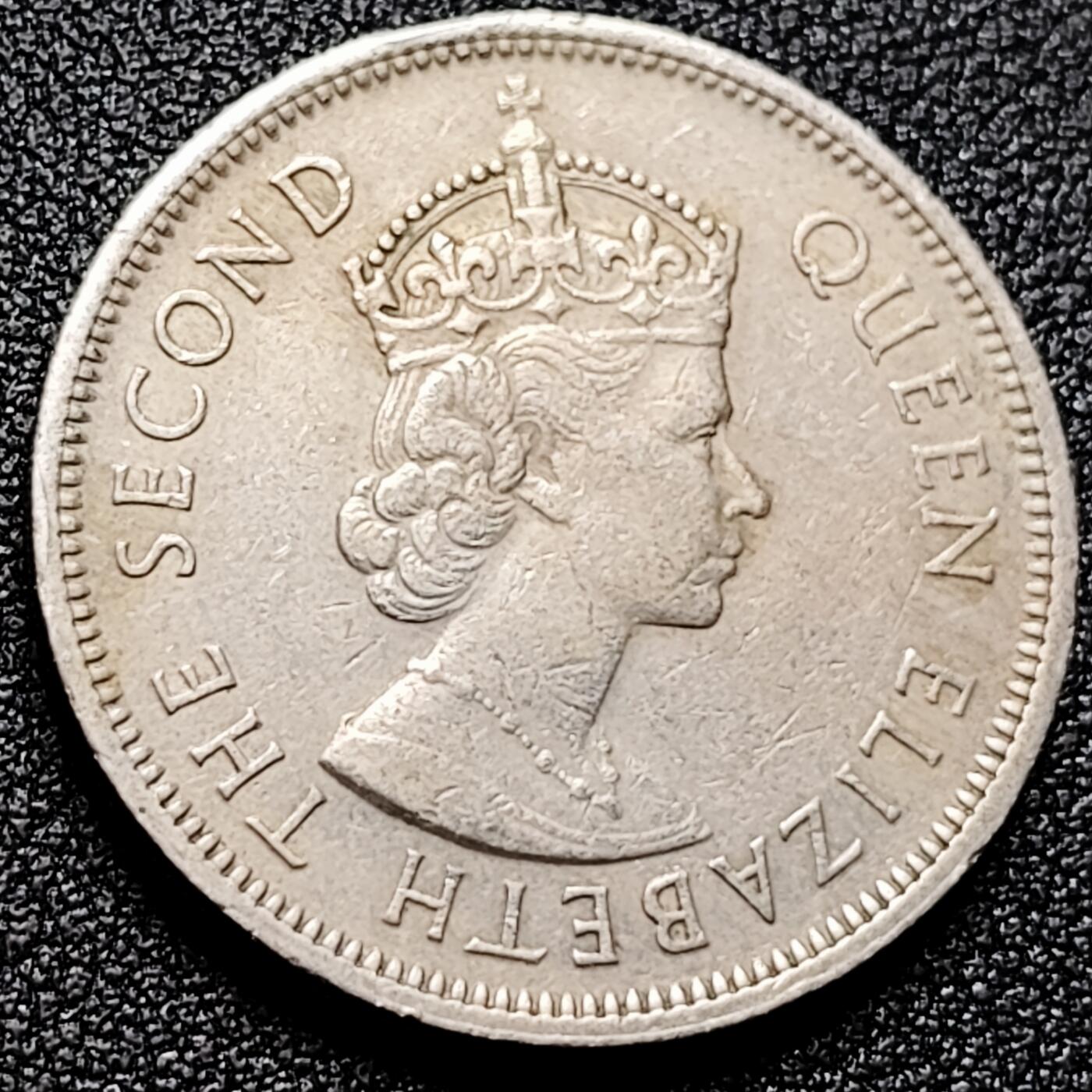 泉币菌-第168场- 精品福利场 英属香港 1960年 大壹圆镍币 伊丽莎白青年女王 30mm 