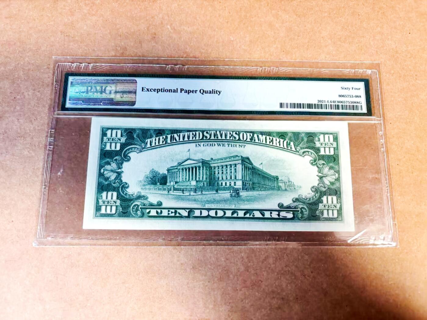 【Blue Auction】世界纸币精拍第775期——18级TOP拍卖/信誉/品质/专业/高效💫 美国 1969年10美金 PMG64EPQ 老壳