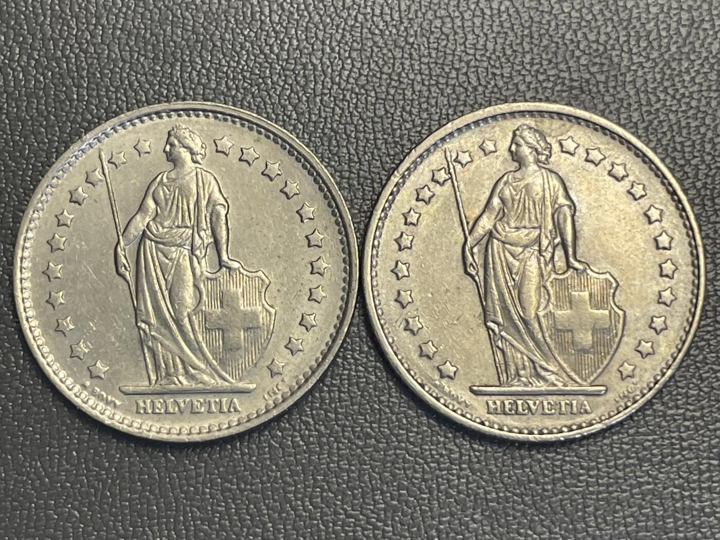 回流0119 瑞士1968、69年1法郎两枚