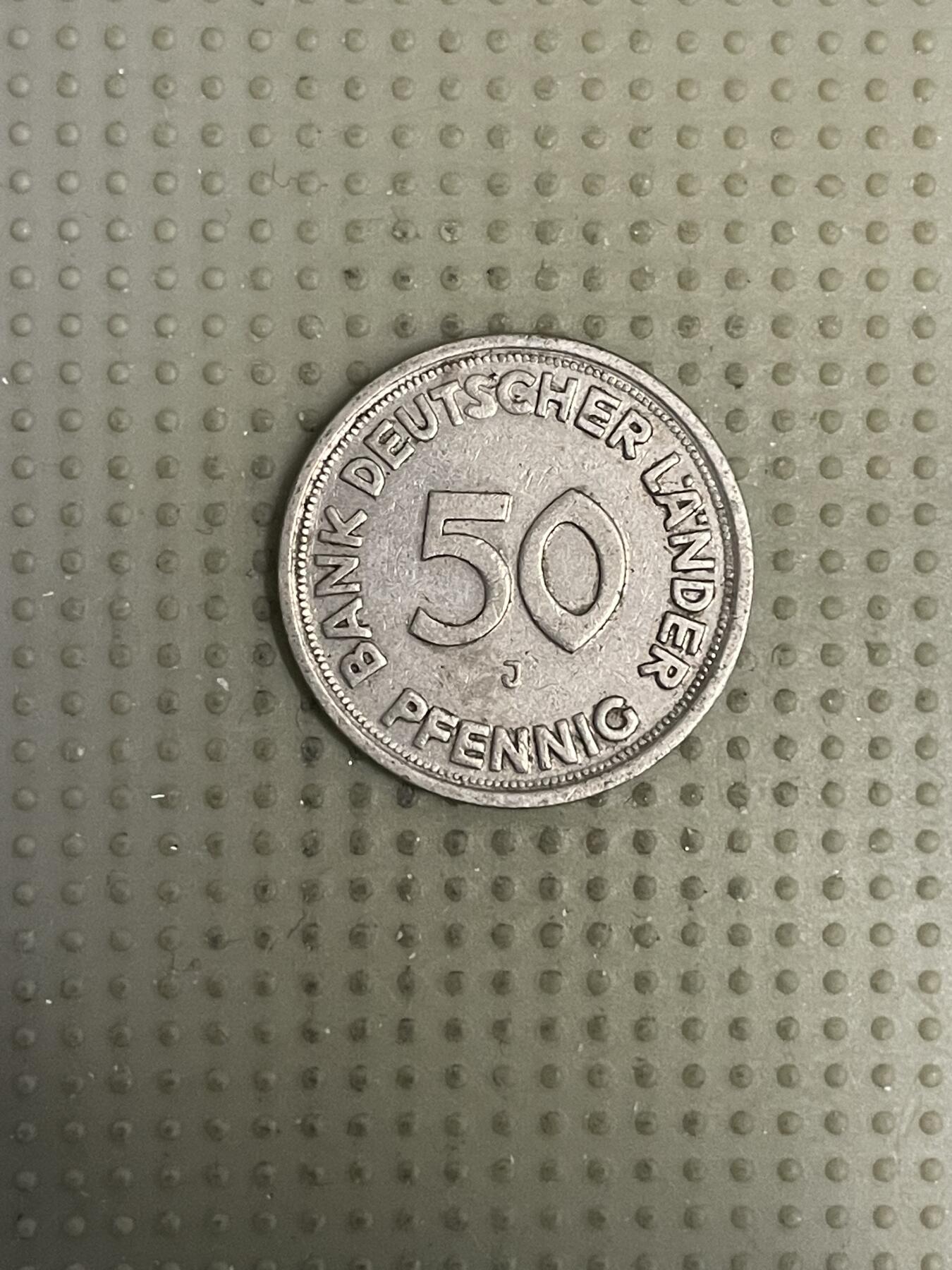 2026年第10场各国散币拍卖（总第160场）16.17两天外出，18号可以发货 德国1949年银行版50芬尼