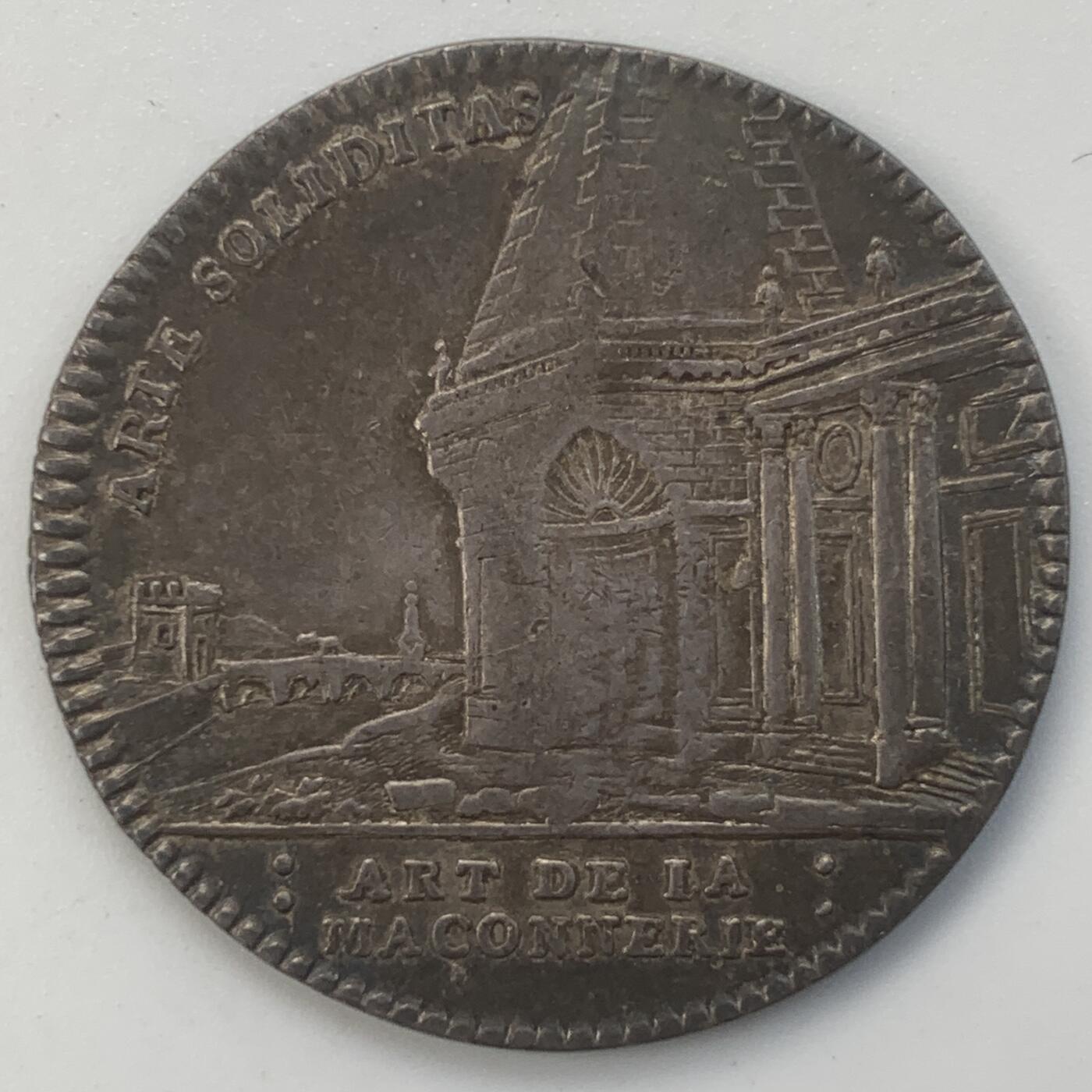 掌中浮雕-藏着的欧洲第049场 法国砖石工艺银质代币，29.3mm，7.75g