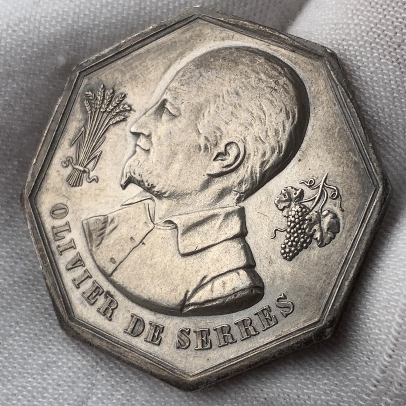 掌中浮雕-藏着的欧洲第049场 法国埃罗省农业协会八角银章，31.2mm，12.5g