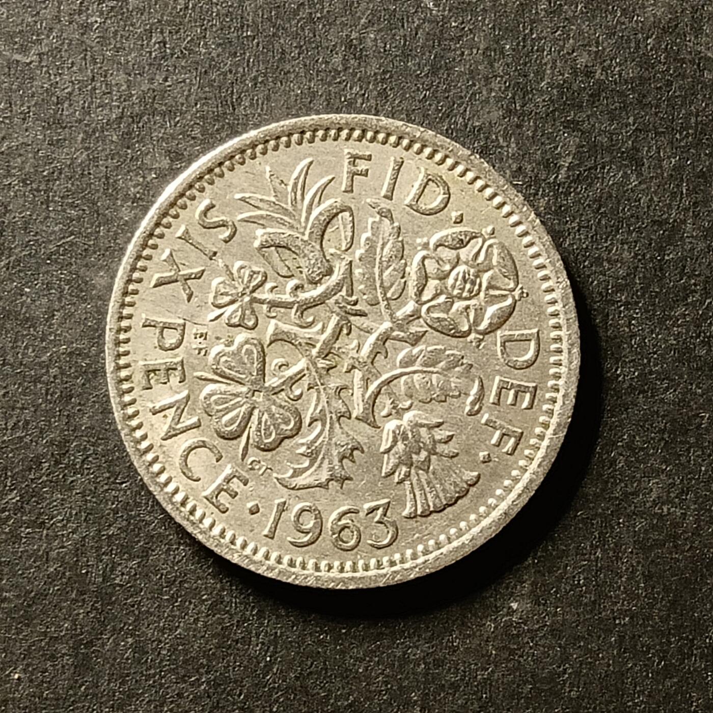 逸泉钱币2026A世界散币纸币纪念币专场A第一场 69 英国6便士硬币