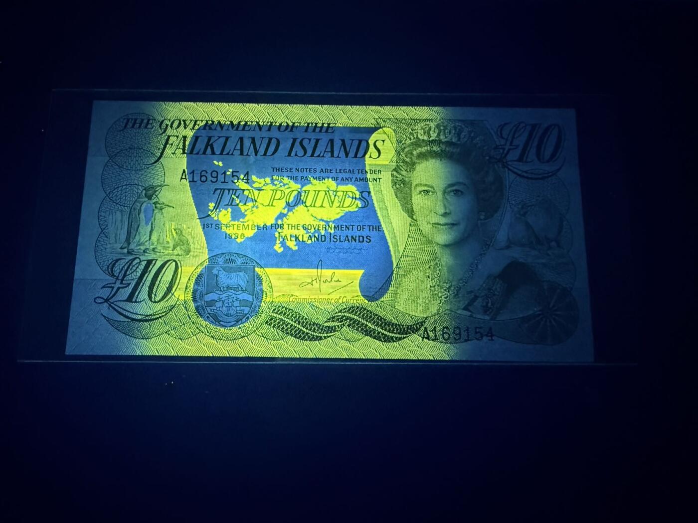 【炜奕收藏】，第五十七期，英联邦女王专场 1986年福克兰群岛10镑，UNC品相，A冠