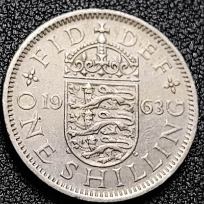 泉币菌-第169场- 精品福利场 - 三狮盾徽  英国1先令硬币 24mm  女王 伊丽莎白二世