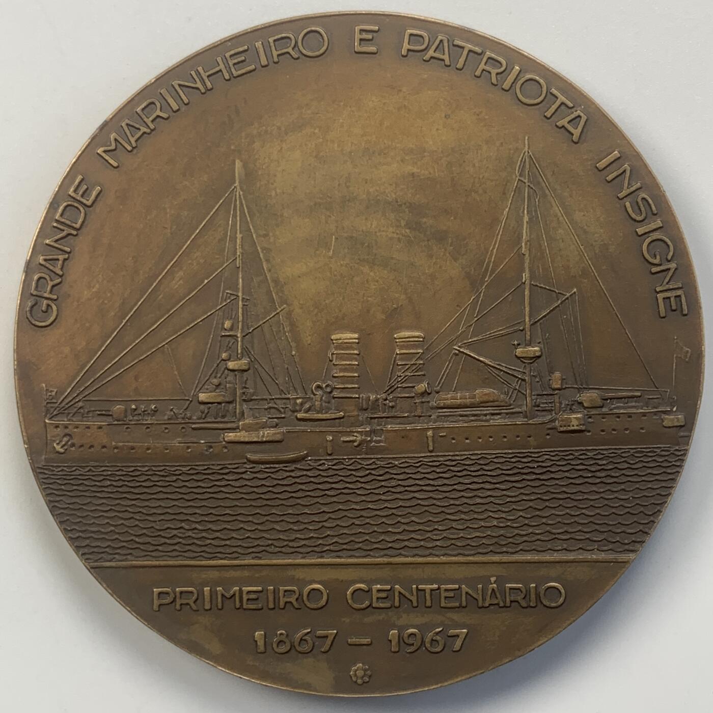 掌中浮雕-藏着的欧洲第049场 1967年葡萄牙海军上将莱奥特.多雷戈纪念铜章，70mm，150g