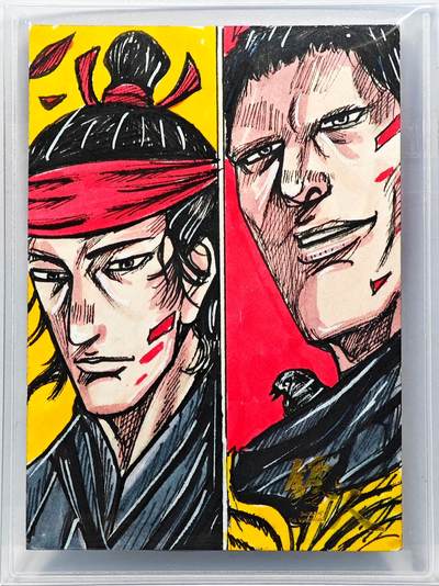 白泽拍卖卡牌手绘专场第31期（岁寒知松柏 春意已可期） - 2023 卡星时代手绘卡 刀马与谛听  阿博亲签 软卡夹封装