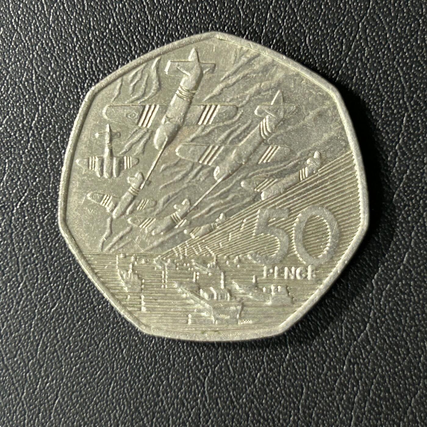 【铜匠收藏】★第136场★客户代拍 散币场，无寄存！！无佣金，30包邮。不满30元，支付5元运费。《接受代拍 代送NGC评级》 英国1994年诺曼底登陆50便士纪念币