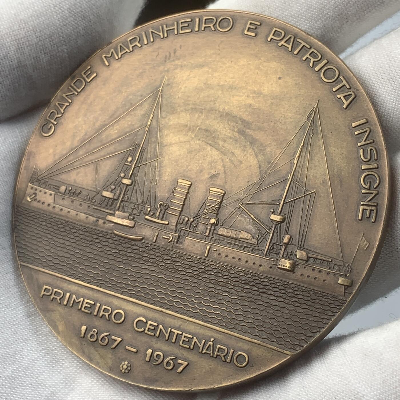 掌中浮雕-藏着的欧洲第049场 1967年葡萄牙海军上将莱奥特.多雷戈纪念铜章，70mm，150g