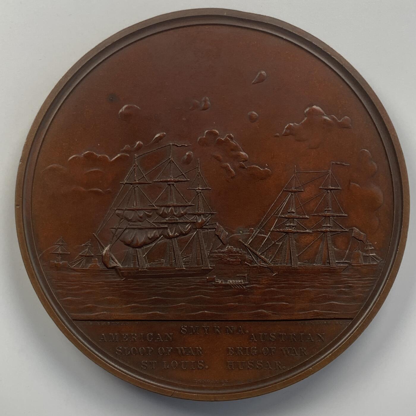 掌中浮雕-藏着的欧洲第049场 1854年邓肯·英格拉姆的营救马丁·科什塔，102mm，Peter F Cross, James B Longacre and S Eastman雕刻