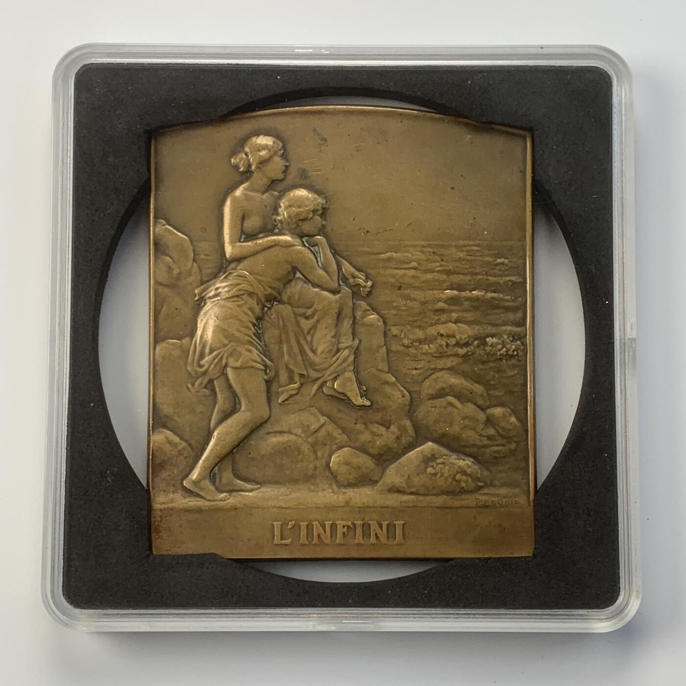 掌中浮雕-藏着的欧洲第049场 法国新艺术原铸超级大版铜章《无限》, 100mm x 84mm  ， P.LEN0IR作品               