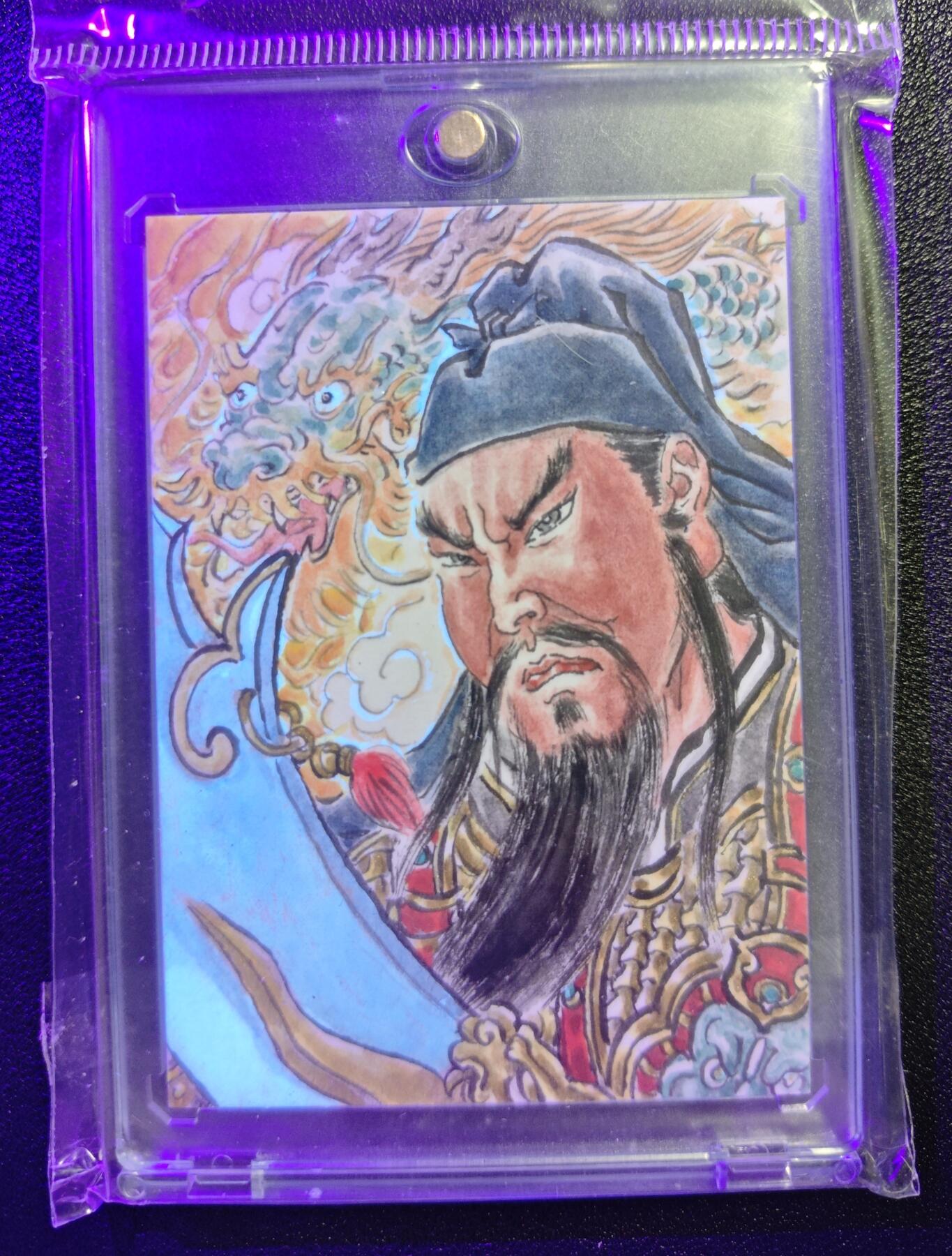 天玑星卡拍第161期《1.15周四截拍》持续收拍收评中 满赠卡需备注 【手绘卡】张先军 关羽 手绘卡 卡背题字