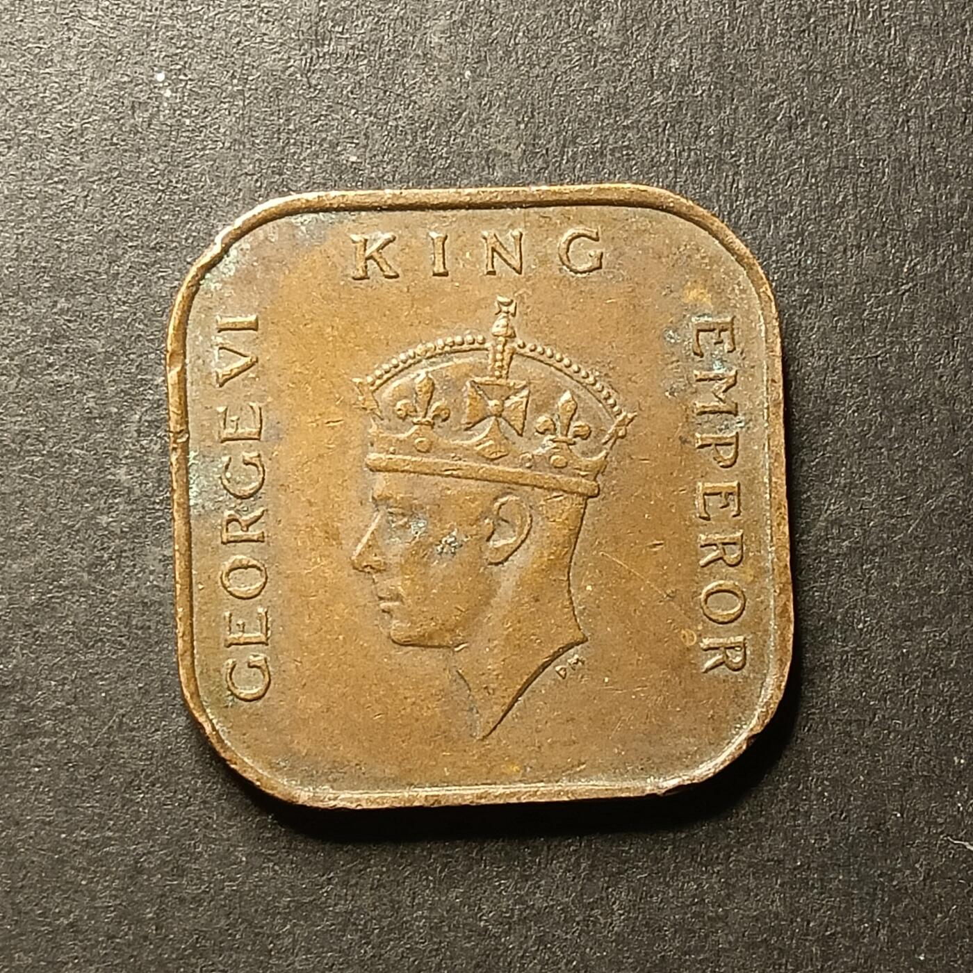 逸泉钱币2026A世界散币纸币纪念币专场A第一场 58 英属海峡殖民地1分方形铜币乔治国王