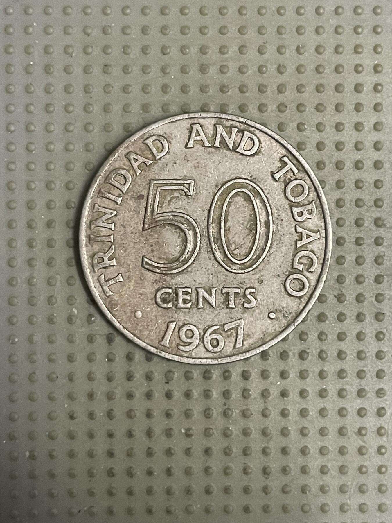 2026年第11场各国散币拍卖（总第161场）16.17两天外出，18号可以发货 特立尼达和多巴哥1967年50分