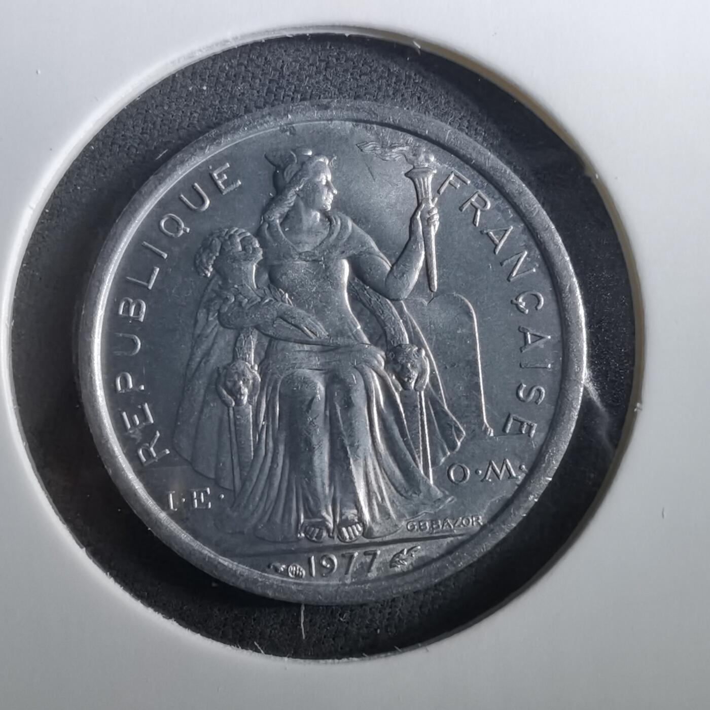 沼泽如烟--第960场 法属新喀里多尼亚1977年1法郎