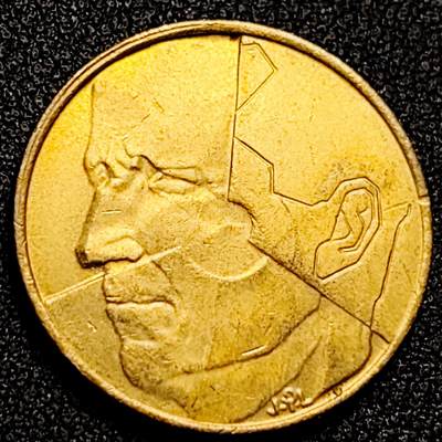 泉币菌-第168场- 精品福利场 - 分裂的人格 比利时5法郎硬币 异形币 24mm