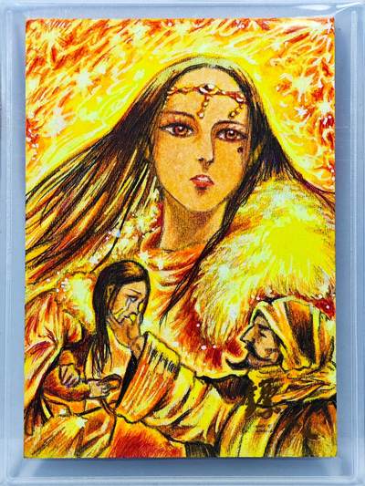 白泽拍卖卡牌手绘专场第31期（岁寒知松柏 春意已可期） - 2023 卡星时代手绘卡 阿育娅 别离  铜币亲签 软卡夹封装