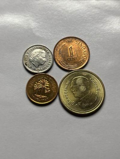 文馨钱币收藏 2026新年第三场（第 289 场）【长期接代拍品】 - 原光好品，泰国，阿联酋，新加坡，荷兰 4 枚