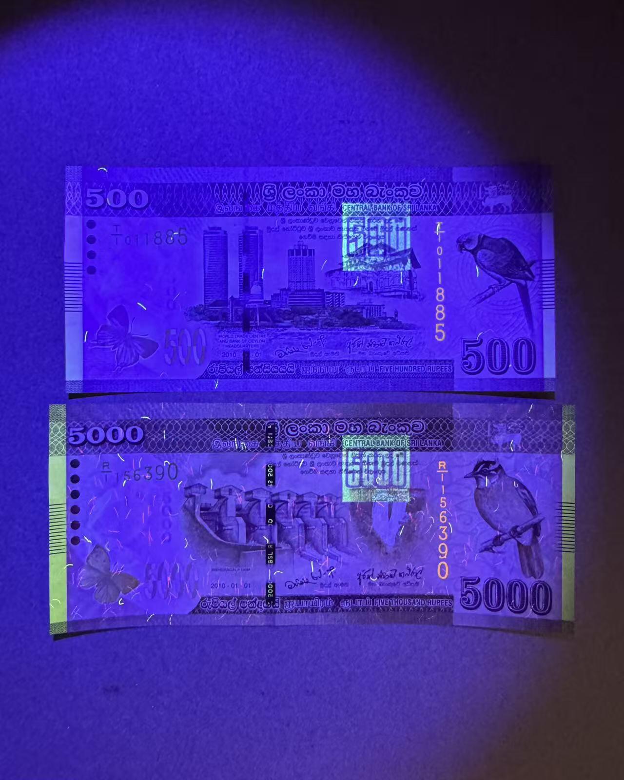 【Blue Auction】世界纸币精拍第775期——18级TOP拍卖/信誉/品质/专业/高效💫 【一组2张首发冠无47】斯里兰卡 2010年500-5000卢比 全新UNC