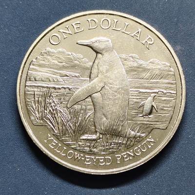 【全场包邮】纯粹捡漏拍494场 - 新西兰1988年1元本地鸟类系列黄眼企鹅克朗型纪念币