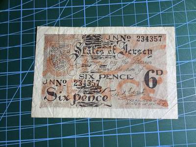 【炜奕收藏】，第五十七期，英联邦女王专场 - 1941-1942年泽西岛6便士，品相如图