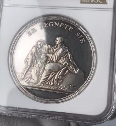 掌中浮雕-藏着的欧洲第049场 NGC MS63 DPL ：19世纪德国柏林洗礼纪念银章，42mm，德国宗教题材，LOOS大师作品