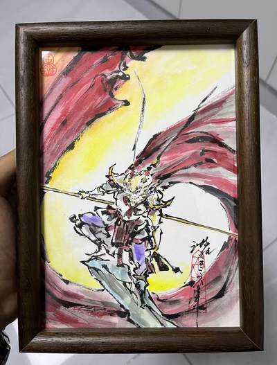 阳大大卡牌拍卖第93期（持续收拍品，周五晚上九点截拍，进群福利早知道） - 【手绘大卡】启读文化 沈鑫 齐天大圣 A5尺寸 摆台可挂可放 非常精美