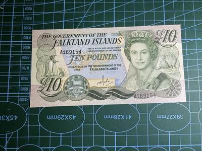 【炜奕收藏】，第五十七期，英联邦女王专场 - 1986年福克兰群岛10镑，UNC品相，A冠