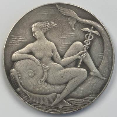 掌中浮雕-藏着的欧洲第049场 - 法国勒阿弗尔市镀银铜章，50mm